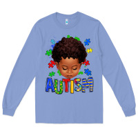 Colony Blue autism afro kid full face Long Sleeve Tee - texasbilliewilder