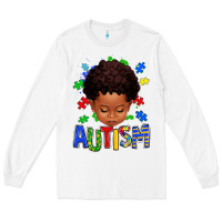White autism afro kid full face Long Sleeve Tee - texasbilliewilder
