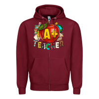 Burgundy a plus teacher Zipper Hoodie - texasbilliewilder