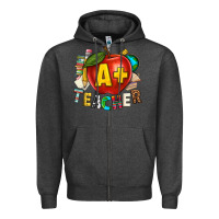 Charcoal Heather a plus teacher Zipper Hoodie - texasbilliewilder
