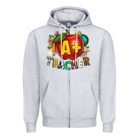 Heather Grey a plus teacher Zipper Hoodie - texasbilliewilder
