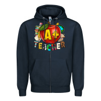Navy a plus teacher Zipper Hoodie - texasbilliewilder