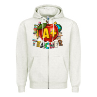 Oatmeal Heather a plus teacher Zipper Hoodie - texasbilliewilder