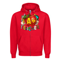 Red a plus teacher Zipper Hoodie - texasbilliewilder