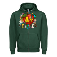 Sports Green a plus teacher Zipper Hoodie - texasbilliewilder