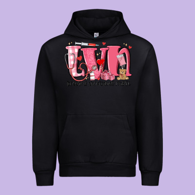 Lvn Licensed Vocational Nurse Valentine's Day Urban Hoodie Designed By Maliassmallbusiness