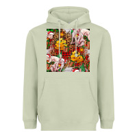 Matcha christmas pig  tartan with  hay and christmas ligh Heavyweight Hoodie - FaDigitalArtStudio