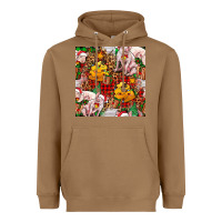 Toasted Coconut christmas pig  tartan with  hay and christmas ligh Heavyweight Hoodie - FaDigitalArtStudio