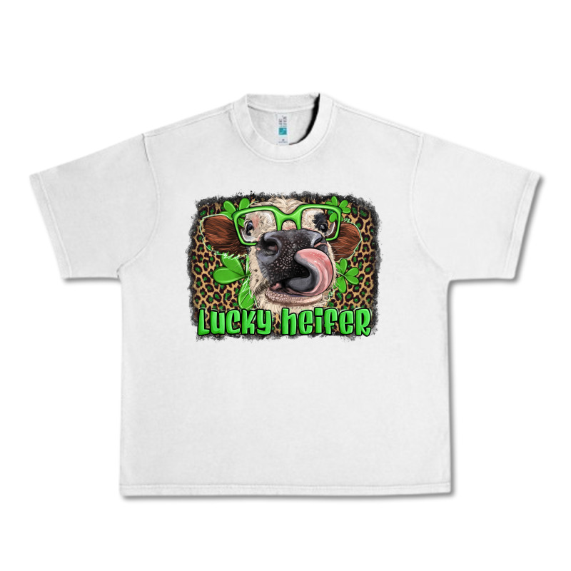 Lucky Heifer With Glasses St Patricks Urban Heavy Tee by Artiststas | Teevron