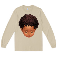 Mushroom cute afro boy Long Sleeve Tee - texasbilliewilder
