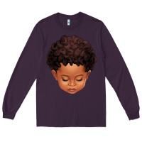 Plum cute afro boy Long Sleeve Tee - texasbilliewilder