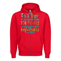 Red a truly great teacher Zipper Hoodie - texasbilliewilder