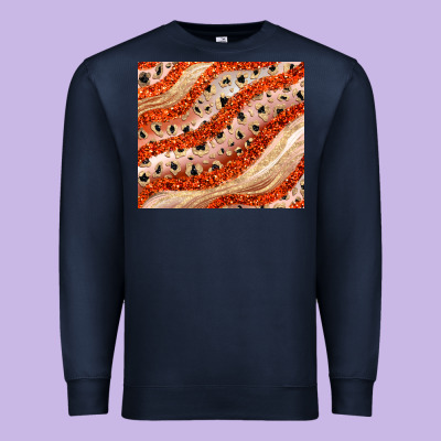 Orange Glitter Premium Sweatshirt Designed By Jahusdesignshop