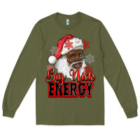 Army Green big nick energy afro santa Long Sleeve Tee - RanaPortraitStore
