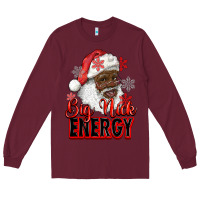 Burgundy big nick energy afro santa Long Sleeve Tee - RanaPortraitStore