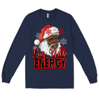 Navy big nick energy afro santa Long Sleeve Tee - RanaPortraitStore