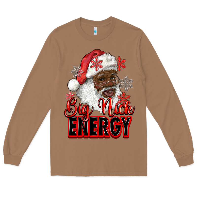 Big Nick Energy Afro Santa Long Sleeve Tee by RanaPortraitStore | Teevron