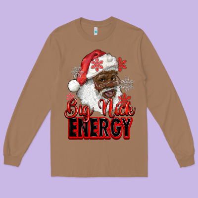 Long Sleeve Tee big nick energy afro santa