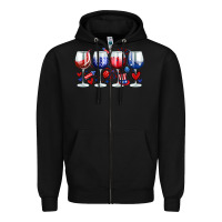 American Wine Glasses Zipper Hoodie | Teevron