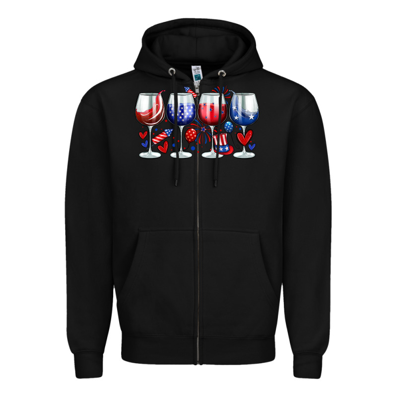 American Wine Glasses Zipper Hoodie by Zillion Design Studio | Teevron