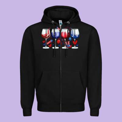 American Wine Glasses Zipper Hoodie Designed By Zillion Design Studio