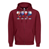Burgundy American wine glasses Zipper Hoodie - Zillion Design Studio