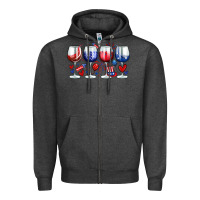 Charcoal Heather American wine glasses Zipper Hoodie - Zillion Design Studio