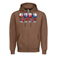 Chestnut American wine glasses Zipper Hoodie - Zillion Design Studio
