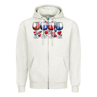 Oatmeal Heather American wine glasses Zipper Hoodie - Zillion Design Studio