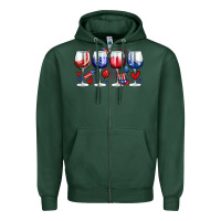 Sports Green American wine glasses Zipper Hoodie - Zillion Design Studio