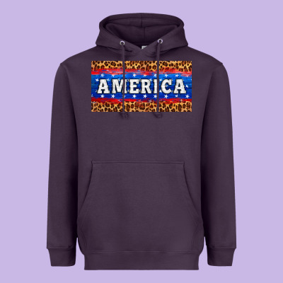 America License Plate Heavyweight Hoodie Designed By Hra Design Shop