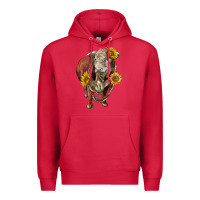 Cardinal hereford bull rope and sunflowers Premium Hoodie - LillyAllenDesigns