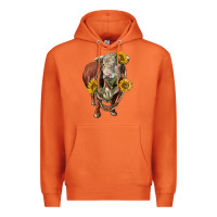 Carrot hereford bull rope and sunflowers Premium Hoodie - LillyAllenDesigns