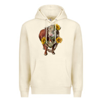 Sandshell hereford bull rope and sunflowers Premium Hoodie - LillyAllenDesigns