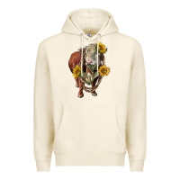 Tofu hereford bull rope and sunflowers Premium Hoodie - LillyAllenDesigns