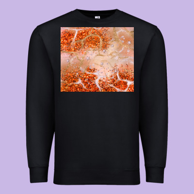 Orange Glitter Premium Sweatshirt Designed By Jahusdesignshop