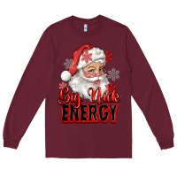 Burgundy big nick energy santa claus Long Sleeve Tee - RanaPortraitStore