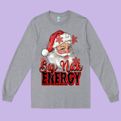 Long Sleeve Tee big nick energy santa claus