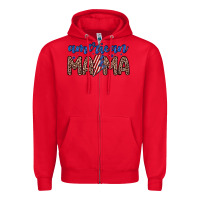Red American mama Zipper Hoodie - Zillion Design Studio