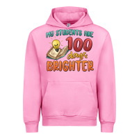 Fuchsia Pink my students 100 days brighter Urban Hoodie - MaliasSmallBusiness