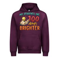 Mauve Wine my students 100 days brighter Urban Hoodie - MaliasSmallBusiness