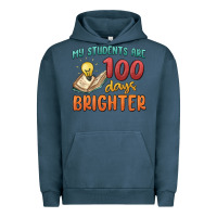 Pigment Midnight Navy my students 100 days brighter Urban Hoodie - MaliasSmallBusiness