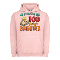 Pigment Salmon my students 100 days brighter Urban Hoodie - MaliasSmallBusiness