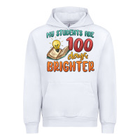 White my students 100 days brighter Urban Hoodie - MaliasSmallBusiness