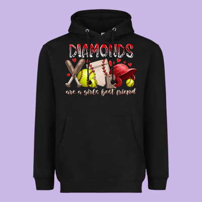 Diamonds Are A Girls Best Friends Heavyweight Hoodie Designed By Racoondesign
