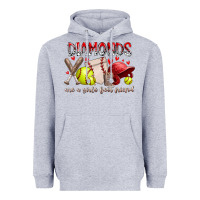 Heather Grey diamonds are a girls best friends Heavyweight Hoodie - RacoonDesign