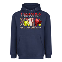 Navy diamonds are a girls best friends Heavyweight Hoodie - RacoonDesign