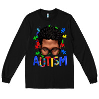 Black autism afro man Long Sleeve Tee - texasbilliewilder