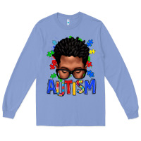 Colony Blue autism afro man Long Sleeve Tee - texasbilliewilder
