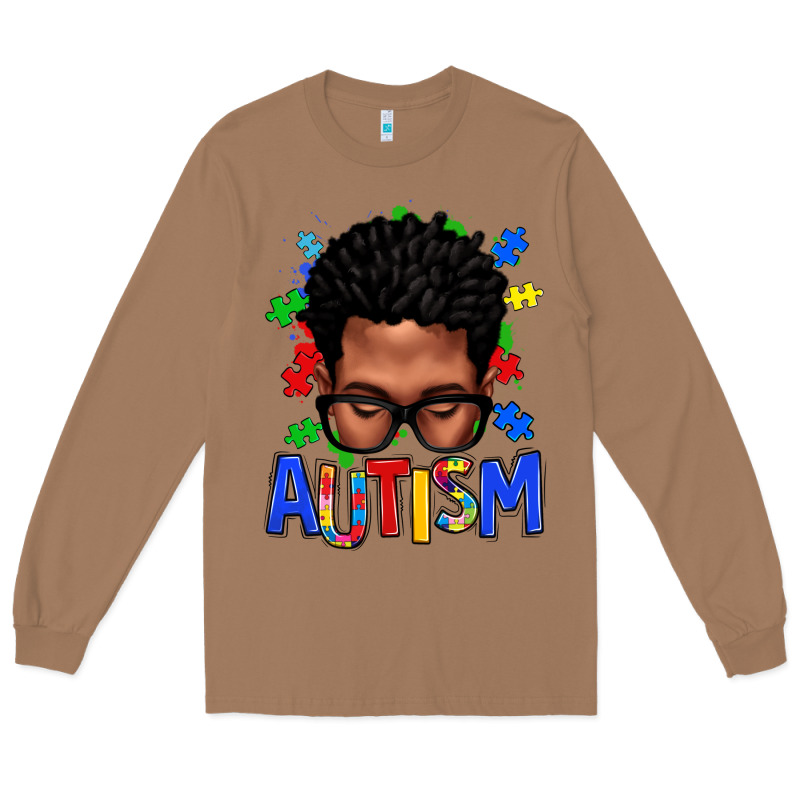 Autism Afro Man Long Sleeve Tee by texasbilliewilder | Teevron